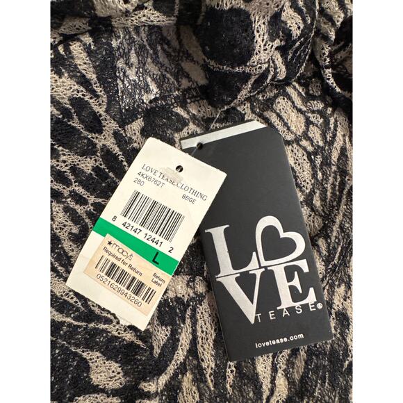 Vintage Y2K Love Tease NWT Animal Print Sheer Ruched Long Sleeve Shrug Large - Picture 9 of 9